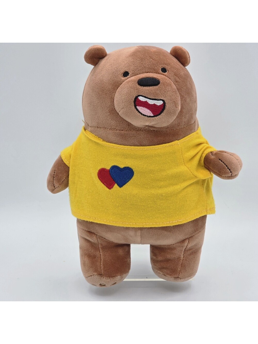 We Bare Bears Plush 7” Yellow T shirt Grizzly Bear Cartoon Network Minso Hearts